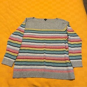 Talbots Women’s Rainbow Stripe Sweater Plus Size 2X